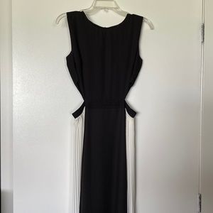 Black and white midi dress with cut out